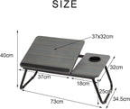 Folding Laptop Table with Foldable, 73cm, Wood, Desk Cup Holder Tilting Top - product gallery image 26