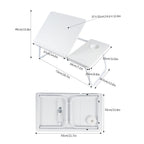 Folding Laptop Table with Foldable, 73cm, Wood, Desk Cup Holder Tilting Top - product gallery image 3