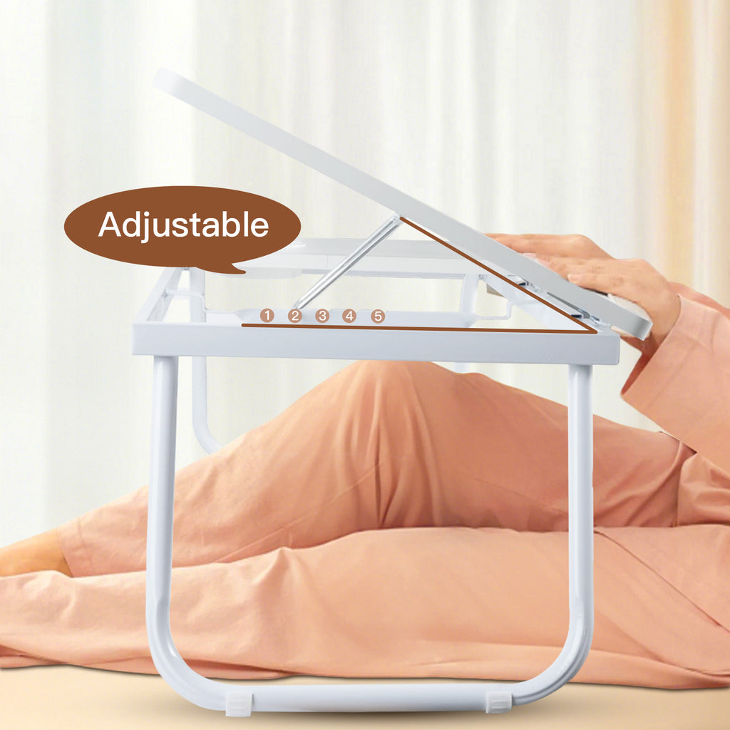 Folding Laptop Table with Foldable, 73cm, Wood, Desk Cup Holder Tilting Top - product gallery image 4