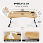 Folding Laptop Table with Foldable, Metal, Foldable Desk Cup Holder Tablet Slot - product gallery image 15