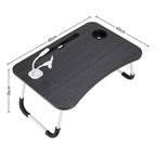 Folding Laptop Table with Foldable, Metal, Foldable Desk Cup Holder Tablet Slot - product gallery image 8