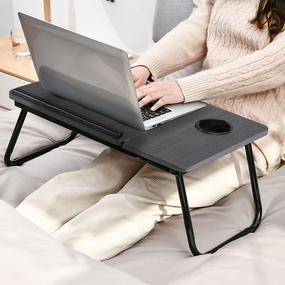 Folding Laptop Table with Foldable, Non-Slip, Metal, Black - product gallery image 2