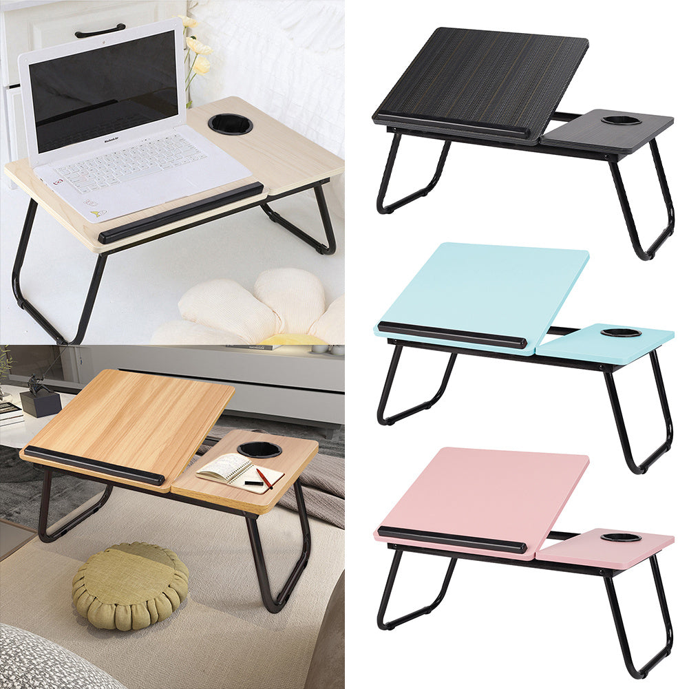 Folding Laptop Table with Foldable, Non-Slip, Metal, Black