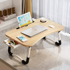 Folding Laptop Table with Foldable, Non-Slip, Wood, Foldable Bed Drawer MDF Wood Desk - product gallery image 2