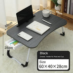 Folding Laptop Table with Foldable, Non-Slip, Wood, Foldable Bed Drawer MDF Wood Desk