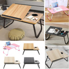 Folding Laptop Table with Foldable, Portable Desk Cup Holder 5-level Adjustable