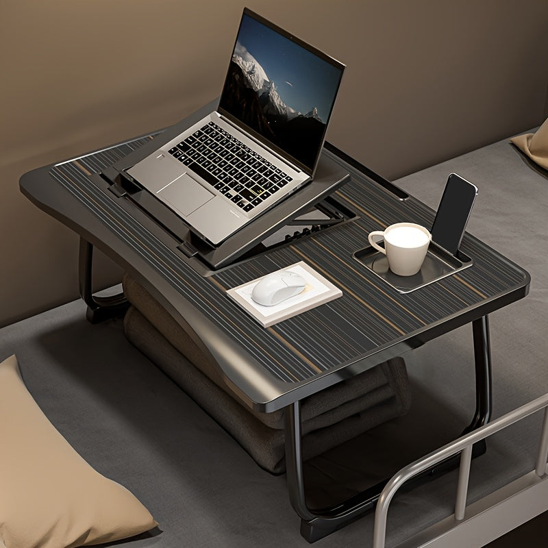 Folding Laptop Table with Space-Saving, Foldable, Wood