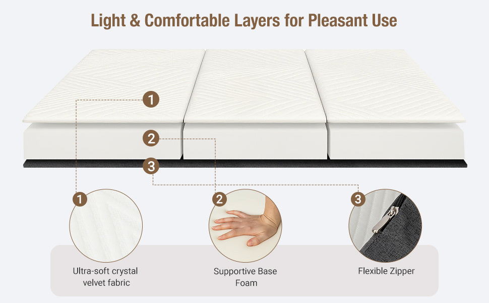 Folding Mattress with Space-Saving, Foldable, Machine-Washable - product gallery image 14