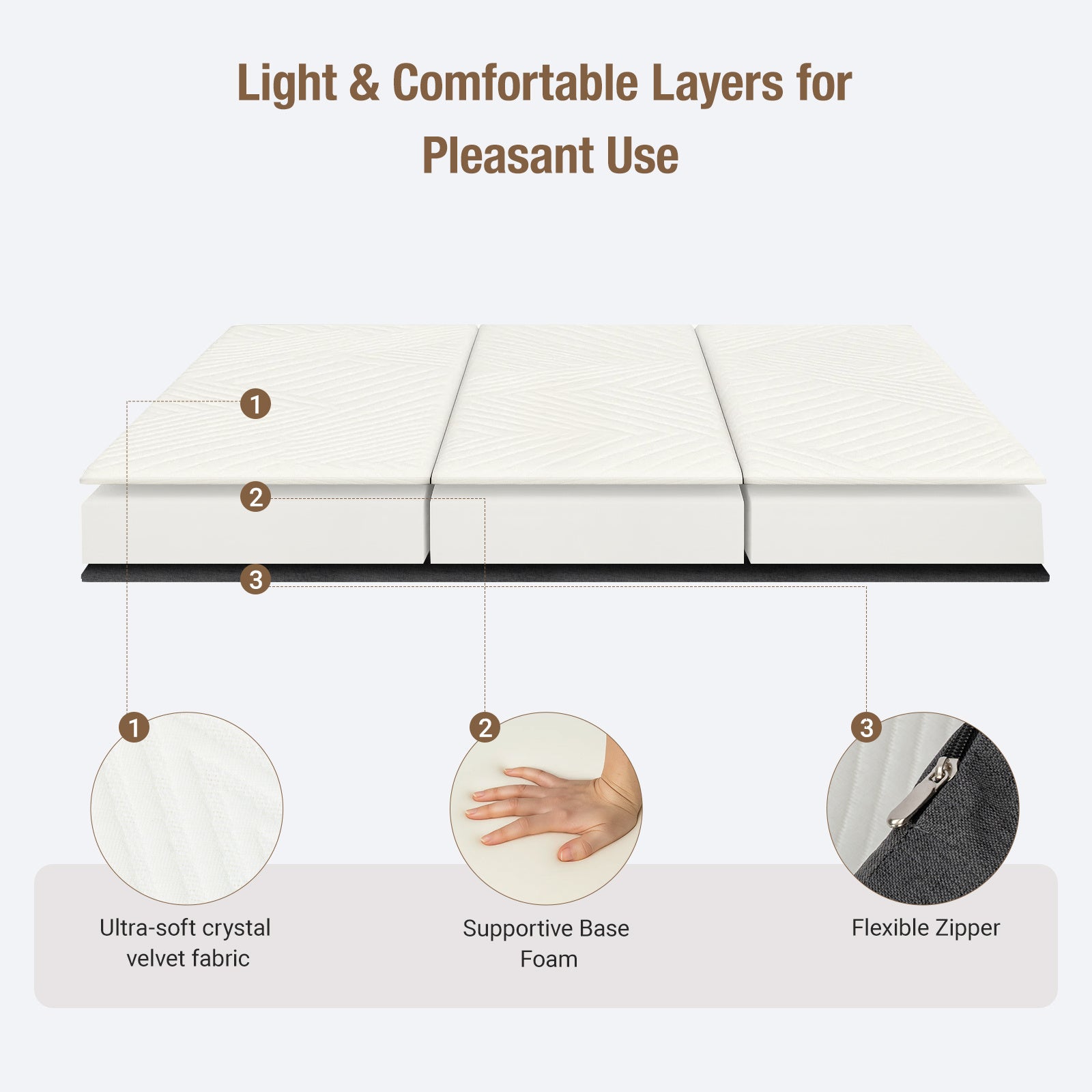 Folding Mattress with Space-Saving, Foldable, Machine-Washable - product gallery image 3