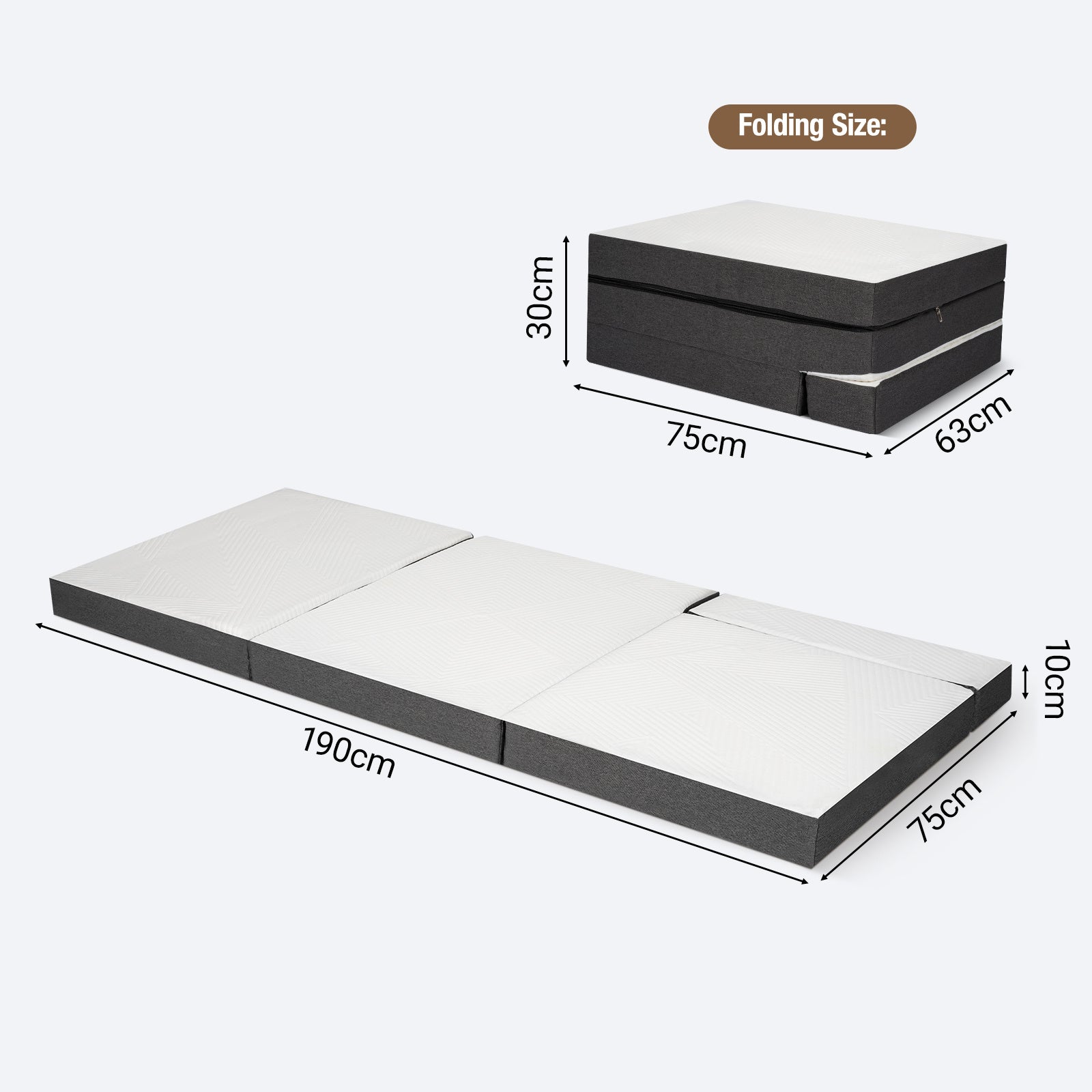 Folding Mattress with Space-Saving, Foldable, Machine-Washable - product gallery image 4