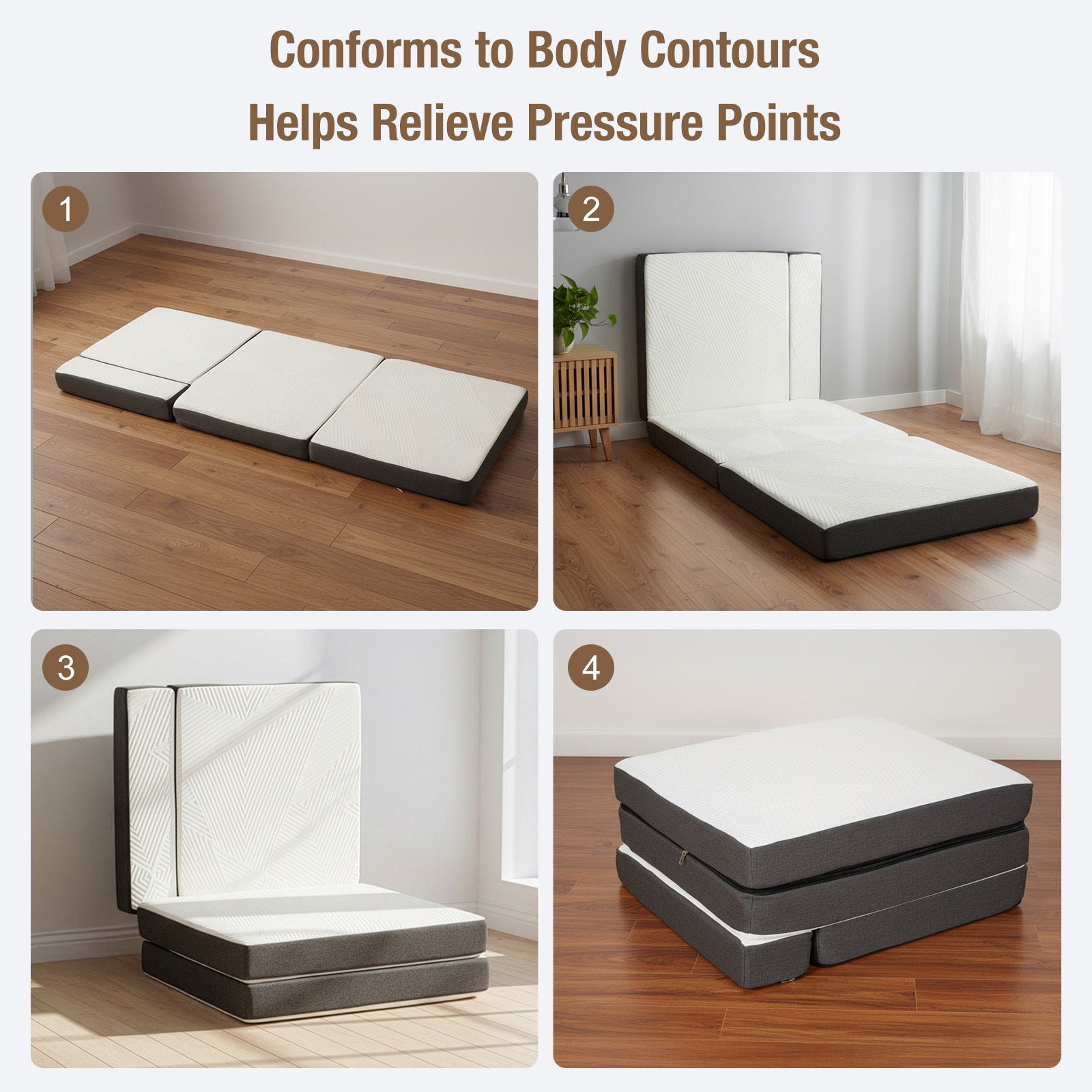Folding Mattress with Space-Saving, Foldable, Machine-Washable - product gallery image 6