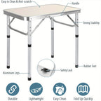 Folding Picnic Table with Foldable, 50cm, Blue Carry Design - product gallery image 10