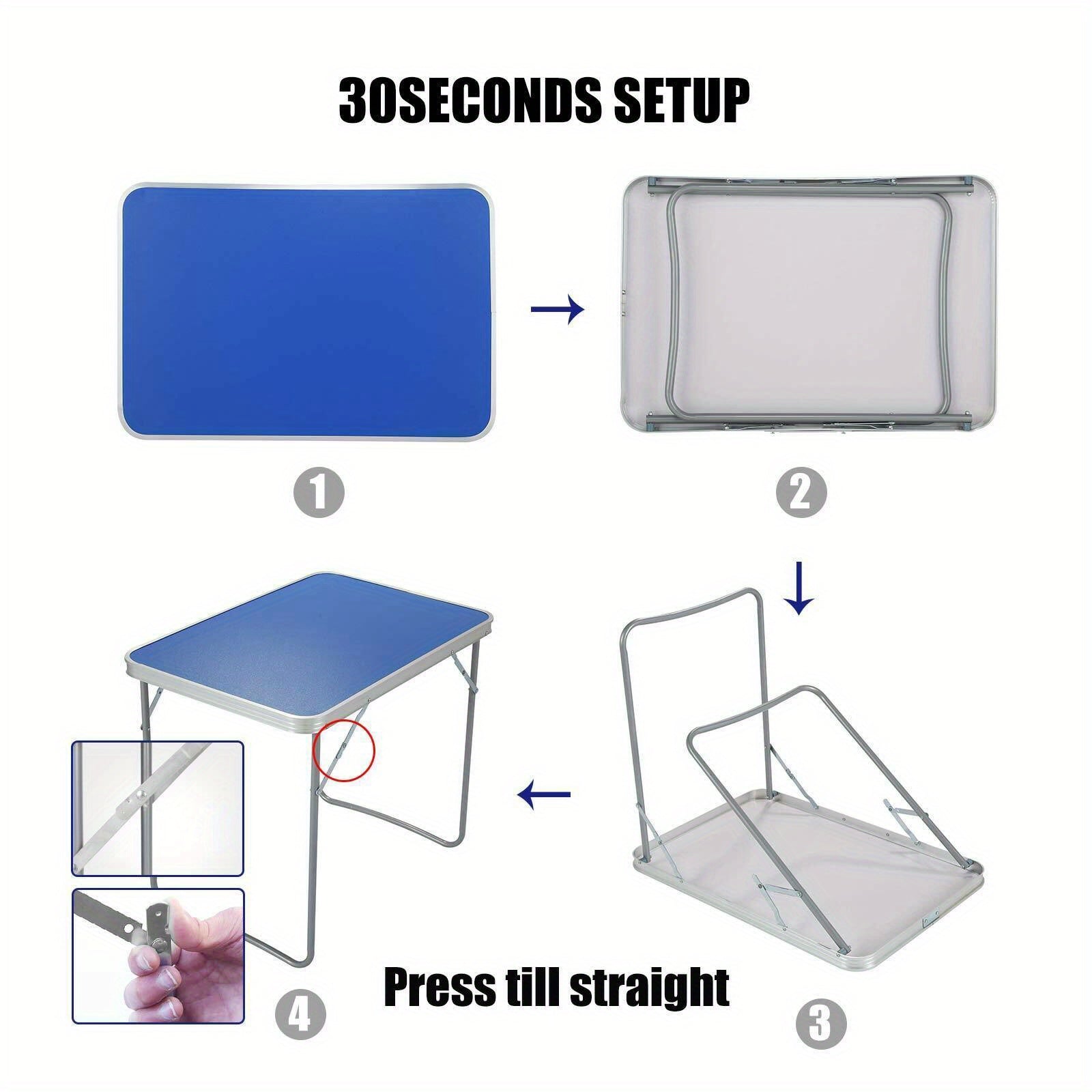 Folding Picnic Table with Foldable, 50cm, Blue Carry Design - product gallery image 5