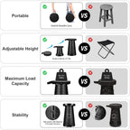 Folding Stool with Foldable, Adjustable Height, Non-Slip, 180KG - product gallery image 7