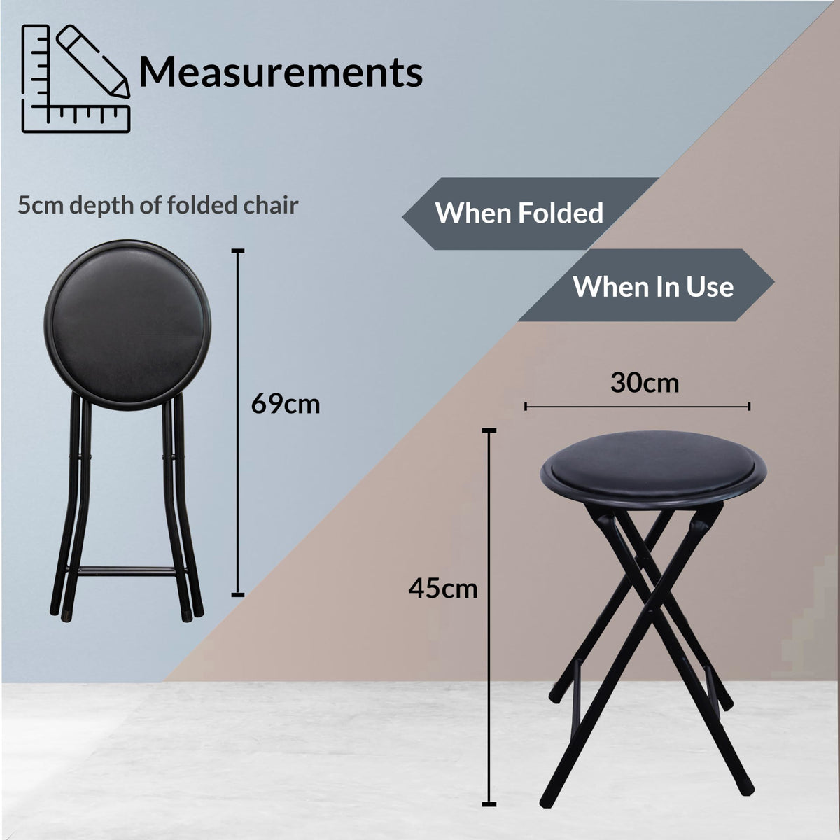 Folding Stool with Foldable Lightweight Portable Round Seat - product gallery image 18