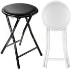 Folding Stool with Space-Saving, Foldable, Round Padded Seat Tubular Steel Frame - product gallery image 11