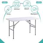 Folding Table with Foldable, 4ft Folding Table - product gallery image 3