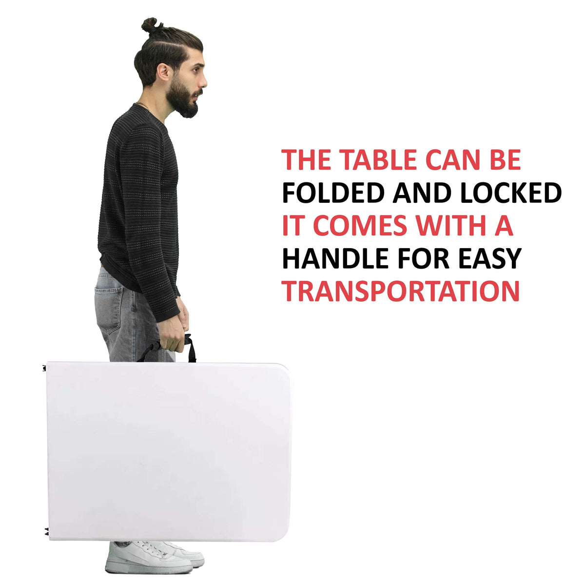 Folding Table with Foldable, 5ft, 1.5m, Plastic, 5FT Folding Table - product gallery image 4