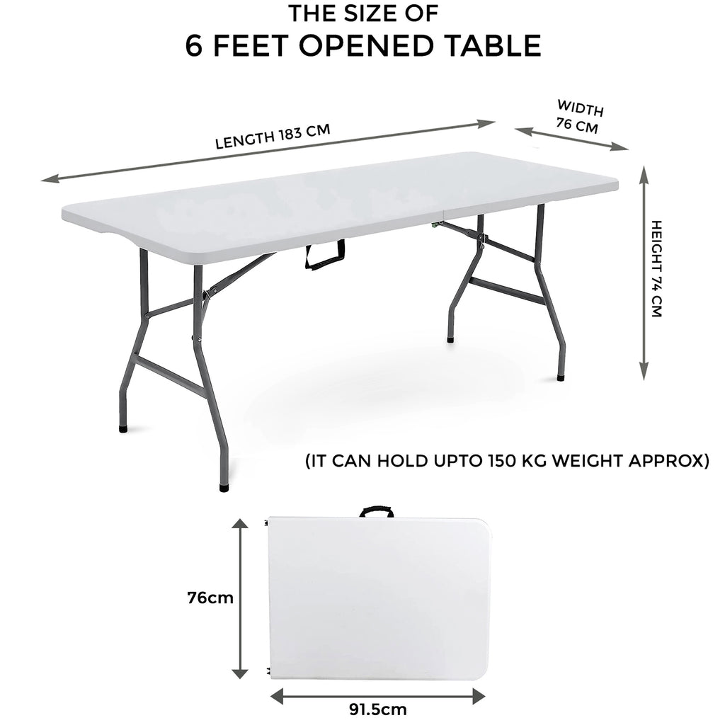 Folding Table with Foldable, 6ft, Plastic, 6ft Folding Table - product gallery image 10