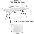 Folding Table with Foldable, 6ft, Plastic, 6ft Folding Table - product gallery image 10