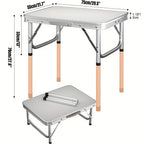 Folding Table with Foldable, Adjustable Height, 120cm - 75cm option