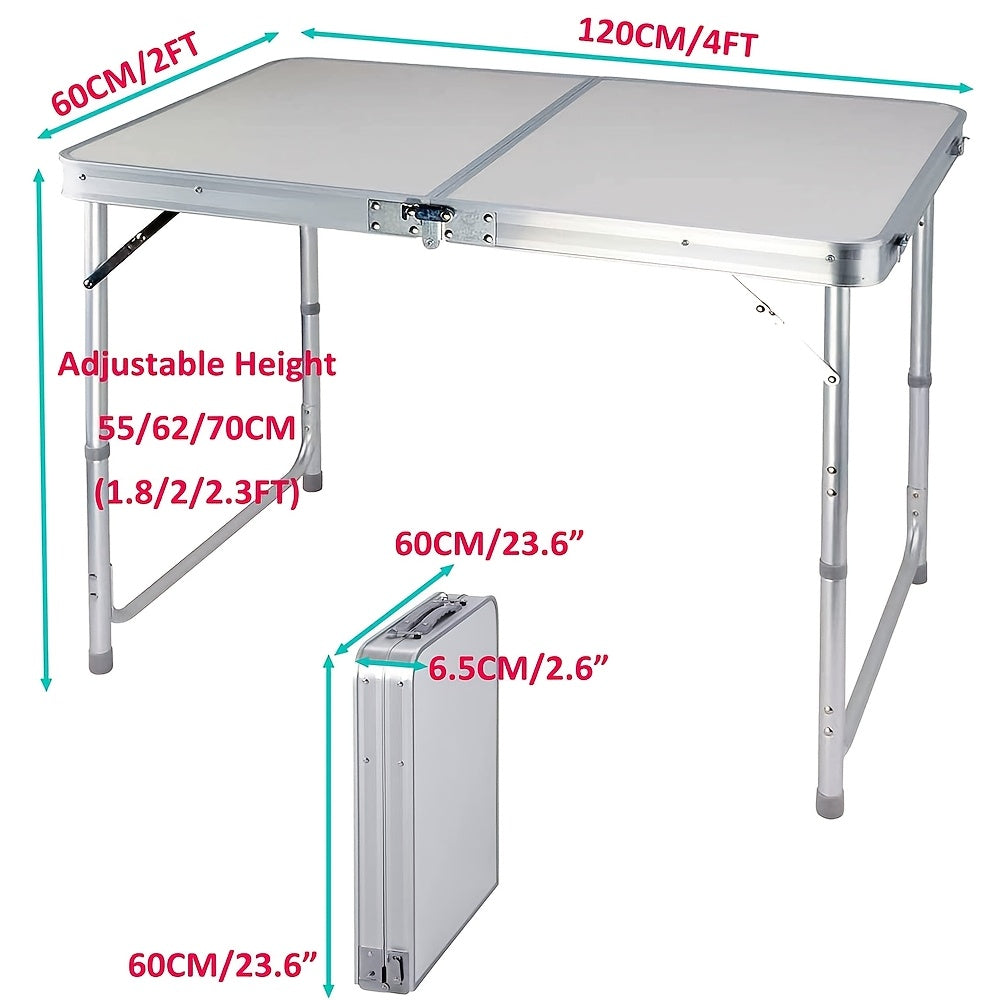 Folding Table with Foldable, Adjustable Height, 120cm - product gallery image 4