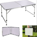 Folding Table with Foldable, Adjustable Height, 120cm
