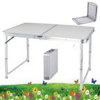 Folding Table with Foldable, Adjustable Height, Lockable, 4ft