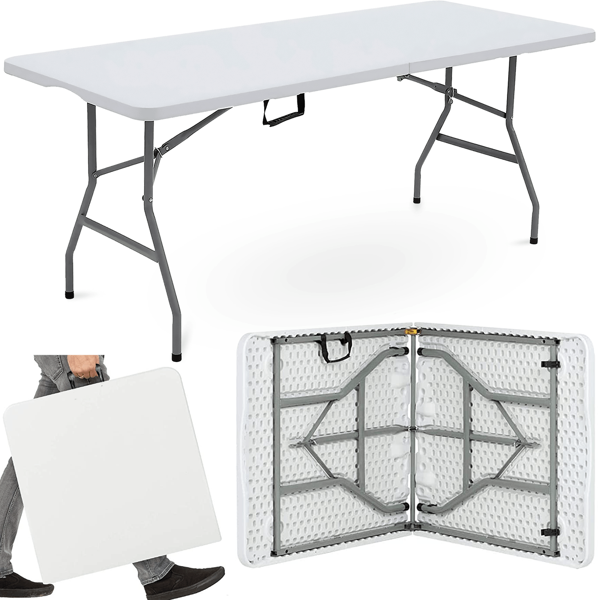 Folding Table with Foldable, Lockable, 1.8M, 6ft, Plastic, 6FT Folding Table - product gallery image 4