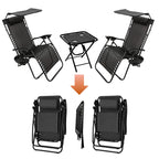 Folding Table with Foldable, Lockable, 3 Piece, 2 Piece Sun Loungers - product gallery image 10