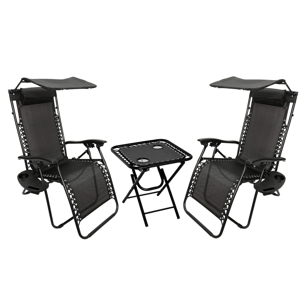 Folding Table with Foldable, Lockable, 3 Piece, 2 Piece Sun Loungers - product gallery image 2