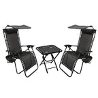 Folding Table with Foldable, Lockable, 3 Piece, 2 Piece Sun Loungers - product gallery image 2