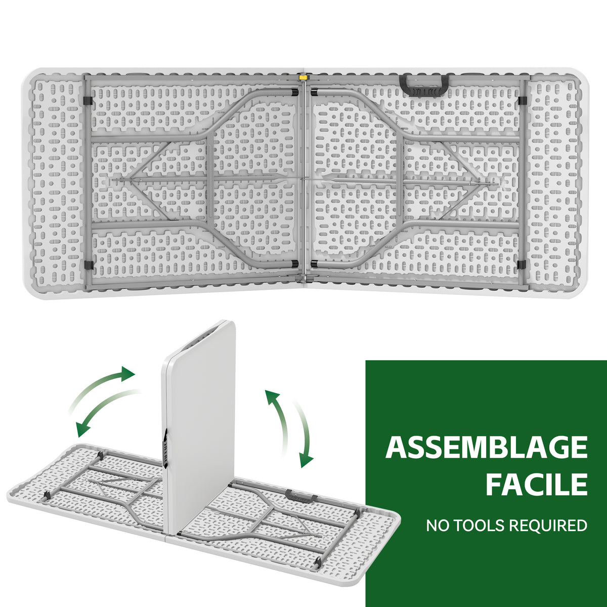 Folding Table with Foldable, Waterproof, Lockable, 5FT, Metal - product gallery image 2