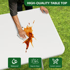 Folding Table with Foldable, Waterproof, Lockable, 5FT, Metal - product gallery image 9