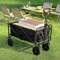 Folding Wagon Cart with Foldable, Wheels, 95kg, Carbon Steel - Metal + Oxford Cloth option