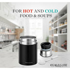 Food Flask with Stainless Steel, Stainless Steel Vacuum Spoon Keeps Warm