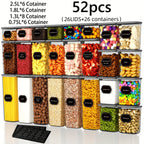 Food Storage Canister with Space-Saving, Dishwasher-Safe, Plastic
