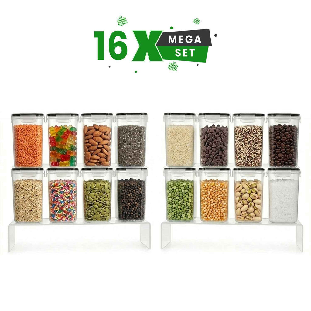 Food Storage Container with 16 Pack, 1.6L Black-Lid Containers - product gallery image 11