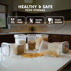 Food Storage Container with 16 Pack, 1.6L Black-Lid Containers - product gallery image 5