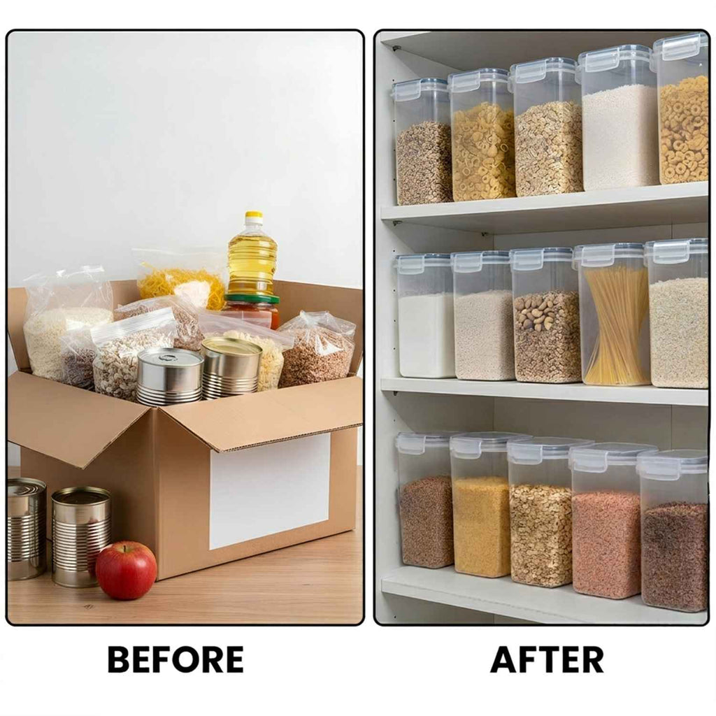 Food Storage Container with 16 Pack, 1.6L Black-Lid Containers - product gallery image 7