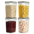 Food Storage Container with 16 Pack, 1.6L Black-Lid Containers