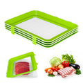 Food Storage Container with Airtight, 5cm, Plastic, Vacuum Seal Tray Buckle Lid Reusable - 4pcs option