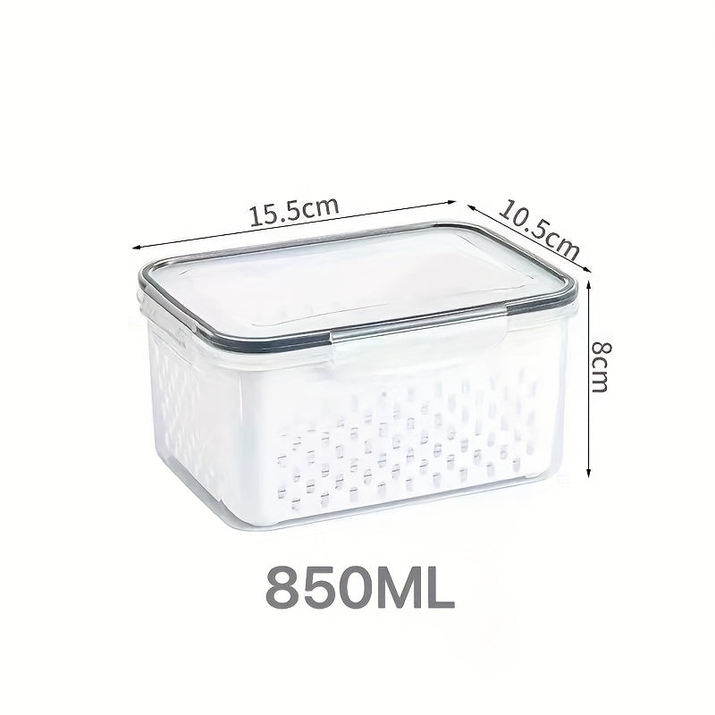 Food Storage Container with Airtight, Plastic, 9pcs, Grey-850ml+1750ml+3300ml - product gallery image 4