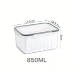 Food Storage Container with Airtight, Plastic, 9pcs, Grey-850ml+1750ml+3300ml - product gallery image 4