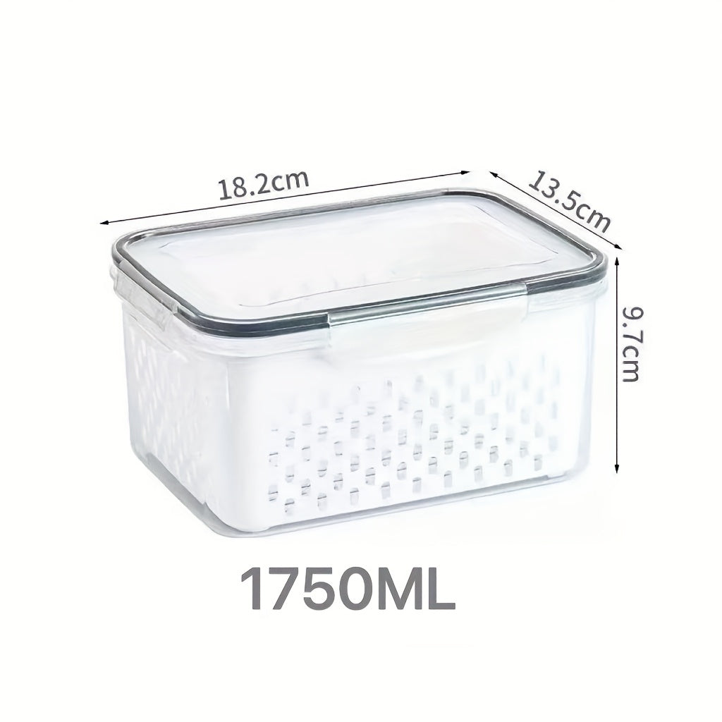 Food Storage Container with Airtight, Plastic, 9pcs, Grey-850ml+1750ml+3300ml - product gallery image 5