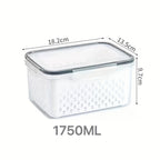 Food Storage Container with Airtight, Plastic, 9pcs, Grey-850ml+1750ml+3300ml - product gallery image 5