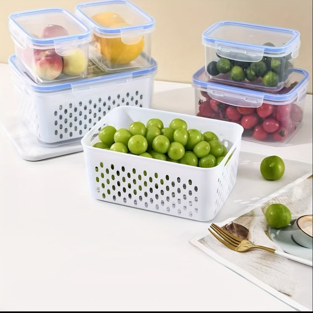 Food Storage Container with Airtight, Plastic, 9pcs, Grey-850ml+1750ml+3300ml - product gallery image 7
