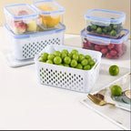 Food Storage Container with Airtight, Plastic, 9pcs, Grey-850ml+1750ml+3300ml - product gallery image 7