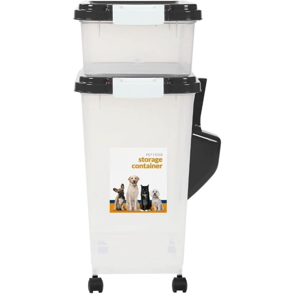 Food Storage Container with Airtight, Wheels, Lockable, Plastic, Black - product gallery image 2