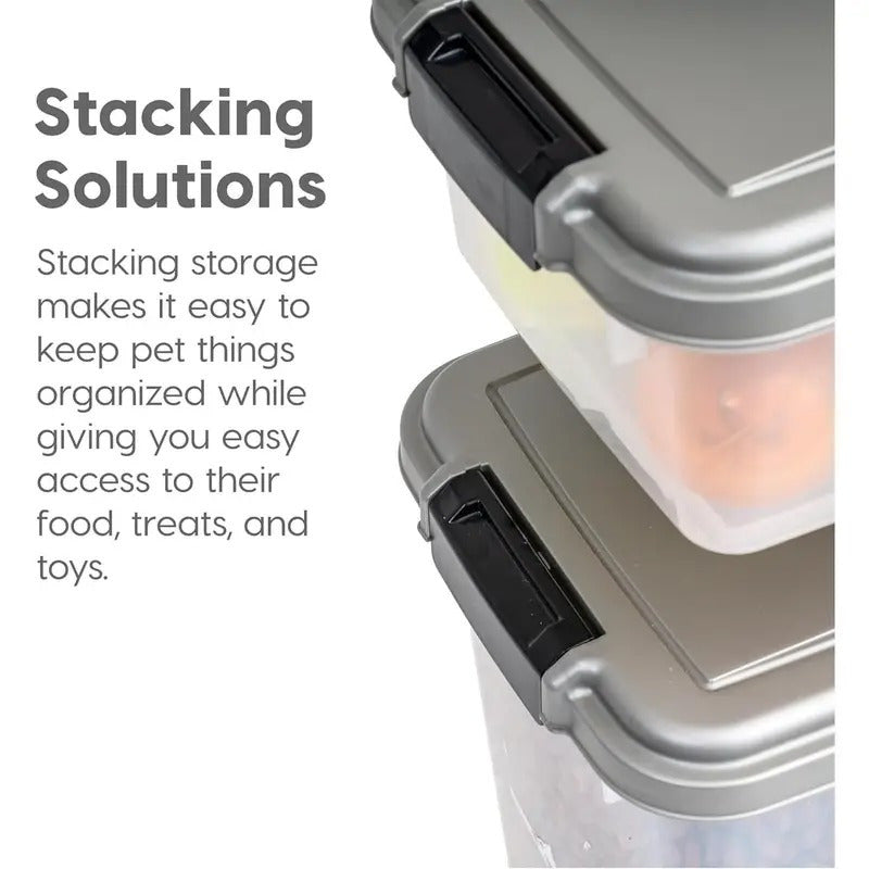 Food Storage Container with Airtight, Wheels, Lockable, Plastic, Black - product gallery image 25